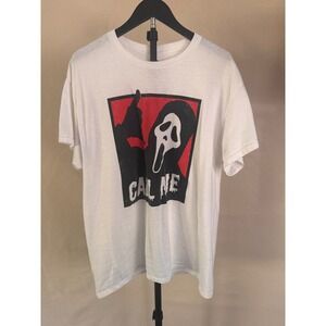 Ghost Face Graphic T-Shirt Large Scream Horror Tee